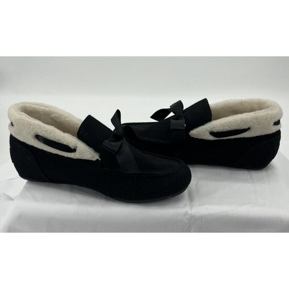 Vionic Women's Slippers in Black with Cream Lining - Picture 1 of 8